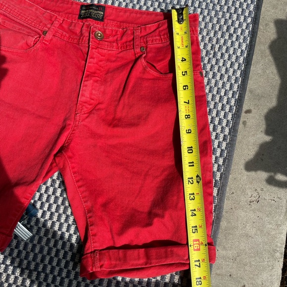 ZARA Red Denim Mom Shorts - Picture 9 of 9